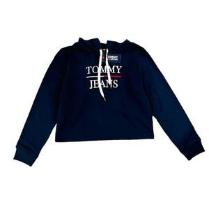 Tommy Hilfiger New Cropped Logo Hoodie Sweatshirt Top S